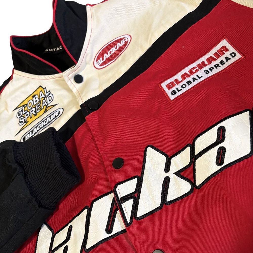 Vamtac Blackair Patchwork Motorsports Varsity Racing Jacket Mens M Canvas NEW